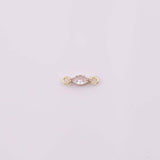 18K gold filled 3mm tiny dainty marquise connector cz connector eye shape connector 3x12mm necklace pendant minimalist charms cz pave