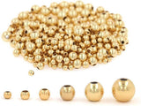 100pcs 18K Gold Filled Round Beads Spacer Beads for Bracelets Necklace Earrings Jewelry Making Made in USA 100 pcs per order