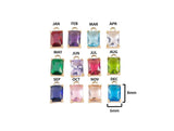 Full set birthstone charms charm rectangle made in usa 1420 14/20 gold filled 6x8mm
