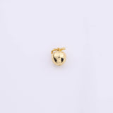 Apple Fruit Charm 7x9mm 18K Gold Filled for Charm Bar Bracelets and Necklaces Gold Silver Pave CZ Minimalist Charms