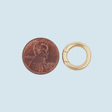 18K Gold Filled Round Carabiner Clasp,Carabiner Lock Connector,Spring Push Gate for DIY Jewelry Finding Necklace Bracelet Gold Filled Silver