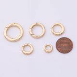 22k Gold Filled Push Clasp Gate Ring 5 Size Charm Holder Bail for Charm Jewelry kit supplies for DIY Jewelry Charm holder