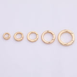 22k Gold Filled Push Clasp Gate Ring 5 Size Charm Holder Bail for Charm Jewelry kit supplies for DIY Jewelry Charm holder