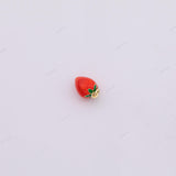 18k GF Strawberry Charm 7x11mm for Charm Bar Bracelets and Necklaces Gold Pave CZ Minimalist Charms 18K Gold Filled