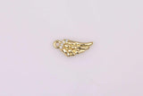 18K Gold Filled Wings Charm Angel Wings Charms 1420 GF CZ Pave 6x14mm 6000