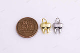 Tooth Teeth Charm 9x11mm Dentist Silver Charms Bracelet Necklace Pendant Minimalist Charms CZ Pave 22K Gold Filled