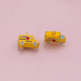 Yellow school bus charm school enamel 18K Gold Filled Charm for Charm Bar Bracelets and Necklaces Charms Gold Filled Charms Minimalist