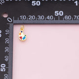 Color pallet painting painter charm Enamel Charm 18k Gold Filled Silver Charm Bar Bracelets and Necklaces Silver Pave CZ Minimalist Charms