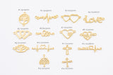 18K gold filled connectors for permanent jewelry charms connector for bracelets heart tree of life heartbeat love snake lotus cross beat