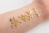 18K gold filled connectors for permanent jewelry charms connector for bracelets heart tree of life heartbeat love snake lotus cross beat