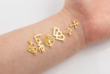 18K gold filled connectors for permanent jewelry charms connector for bracelets heart tree of life heartbeat love snake lotus cross beat