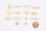 18K gold filled connectors for permanent jewelry charms connector for bracelets heart tree of life heartbeat love snake lotus cross beat