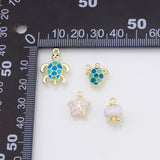 Starfish Jellyfish Sea Turtle fish ocean beach summer enamel charm 18k Gold Filled Charm Bar Bracelets and Necklaces Silver Charms