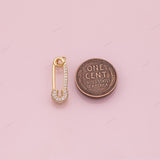 18k GF Clothespin charm bracelet charm necklace pendant minimalist charms cz pave 18K Gold Filled
