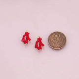 Coral reef red coral branch enamel charm 18k Gold Filled Charm Bar Bracelets and Necklaces Silver Pave CZ Minimalist Charms