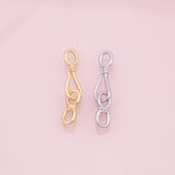 22k Gold Filled Silver fish hook and eye clasp , Carabiner Lock Connector, Spring Push Gate for DIY Finding Necklace Bracelet