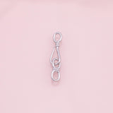 22k Gold Filled Silver fish hook and eye clasp , Carabiner Lock Connector, Spring Push Gate for DIY Finding Necklace Bracelet