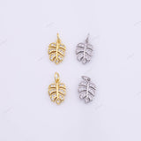 18k GF Leaf Charm 9x14mm for Charm Bar Bracelets and Necklaces Gold Silver Pave CZ Minimalist Charms 18K Gold Filled