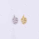 18k GF Leaf Charm 9x14mm for Charm Bar Bracelets and Necklaces Gold Silver Pave CZ Minimalist Charms 18K Gold Filled