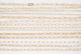 Paperclip Chain Selection 18K Gold Filled unfinished loose chain for bracelets and necklaces charm bar chain by the yard