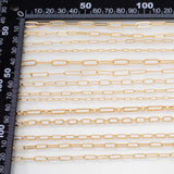 Paperclip Chain Selection 18K Gold Filled unfinished loose chain for bracelets and necklaces charm bar chain by the yard
