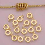 18K Gold Filled Bail for charm bracelets and necklaces - open jump ring