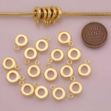 18K Gold Filled Bail for charm bracelets and necklaces - open jump ring