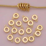 18K Gold Filled Bail for charm bracelets and necklaces - open jump ring