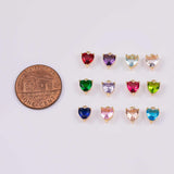 18K gold filled birthstone hearts charms full set 12 pcs made in usa heart permanent jewelry charms 1420 14/20 gold filled 5x6mm