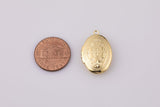 18K Gold Filled Decorative Flower Locket Pendant Love Heart Openable Locket Charm | X-678 23x16mm