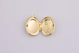 18K Gold Filled Decorative Flower Locket Pendant Love Heart Openable Locket Charm | X-678 23x16mm