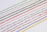 18k gold filled enamel ball chain - satellite bead chain gold - blue black white pink multi color turquoise - wholesale bulk chain on spool
