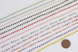 18k gold filled enamel ball chain - satellite bead chain gold - blue black white pink multi color turquoise - wholesale bulk chain on spool