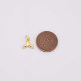 Whale dolphin tail ocean beach charm 18k Gold Filled charm for Charm Bar Bracelets and Necklaces Silver Pave CZ Minimalist Charms