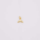 Whale dolphin tail ocean beach charm 18k Gold Filled charm for Charm Bar Bracelets and Necklaces Silver Pave CZ Minimalist Charms
