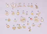 18k GF New styles charms selection flower key heart tree dolphin charm sun pave cz 18K gf bracelet necklace! 1420 14/20 gold filled