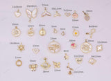 18k GF New styles charms selection flower key heart tree dolphin charm sun pave cz 18K gf bracelet necklace! 1420 14/20 gold filled