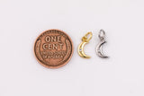 Dainty moon charm 6x10mm 18K gold filled silver bracelet necklace pendant minimalist charms cz pave