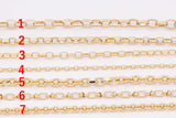 Rolo and Oval Chain Selection 18K Gold Filled unfinished loose chain for bracelets and necklaces charm bar chain by the yard