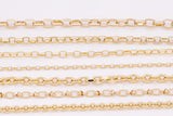 Rolo and Oval Chain Selection 18K Gold Filled unfinished loose chain for bracelets and necklaces charm bar chain by the yard