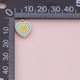 Heart charm 22k Gold Filled for Charm Bar Bracelets and Necklaces Gold Pave CZ Minimalist Charms
