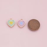 Heart charm 22k Gold Filled for Charm Bar Bracelets and Necklaces Gold Pave CZ Minimalist Charms