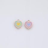 Heart charm 22k Gold Filled for Charm Bar Bracelets and Necklaces Gold Pave CZ Minimalist Charms