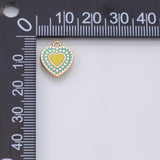 Heart charm 22k Gold Filled for Charm Bar Bracelets and Necklaces Gold Pave CZ Minimalist Charms