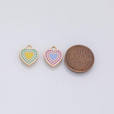 Heart charm 22k Gold Filled for Charm Bar Bracelets and Necklaces Gold Pave CZ Minimalist Charms