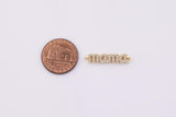 18K Gold Filled Mama Connector Charm 5x24mm Bracelet Charm Necklace Pendant Minimalist Charms CZ Pave AA978