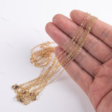 16" small oval chain 1mm 1.5mm 2mm made in usa gold filled with 2 inch extender 22K Gold Filled