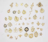 Animals gold filled charms charm pave cz 18K gf animal selection! 1420 14/20 gold filled lion dragonfly bee elephant snake fish butterfly
