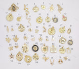 Animals gold filled charms charm pave cz 18K gf animal selection! 1420 14/20 gold filled lion dragonfly bee elephant snake fish butterfly