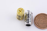 18k gold filled Soda Cola charm 8x18mm silver bracelet necklace pendant minimalist charms cz pave